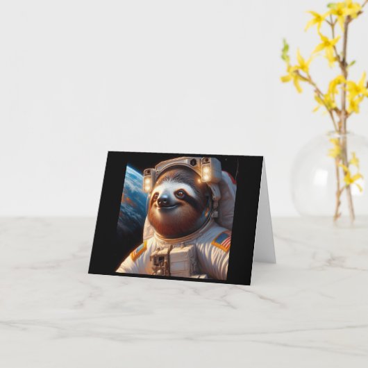 Sloth Astronaut Kaart (Gele Bloem)