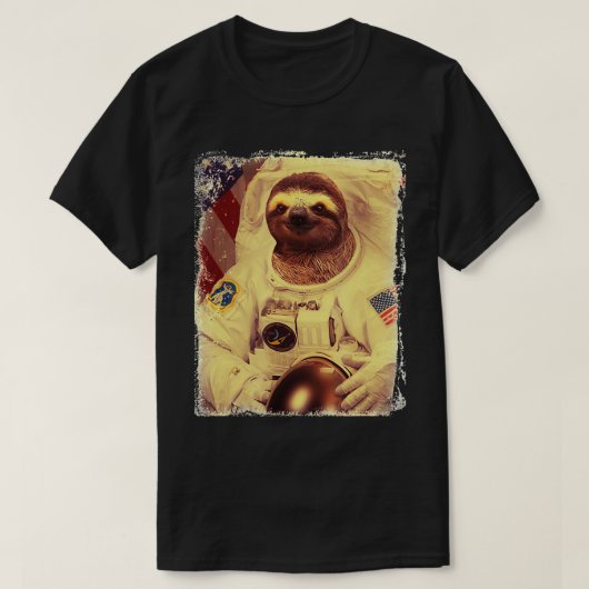 Sloth astronaut Mannen vrouwen T-shirt (Design voorkant)