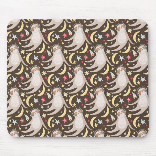 Sloth Astronaut Pattern Muismat (Voorkant)