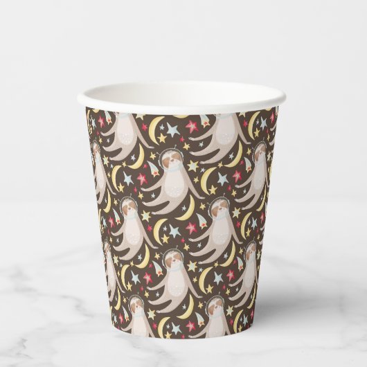Sloth Astronaut Pattern Papieren Bekers (Voorkant)