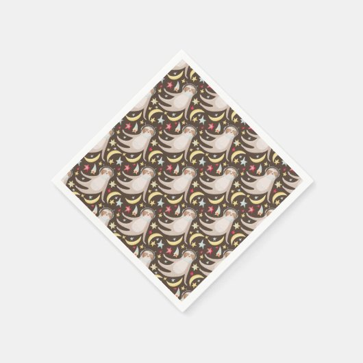 Sloth Astronaut Pattern Servet (Hoek)