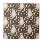 Sloth Astronaut Pattern Tegeltje (Voorkant)