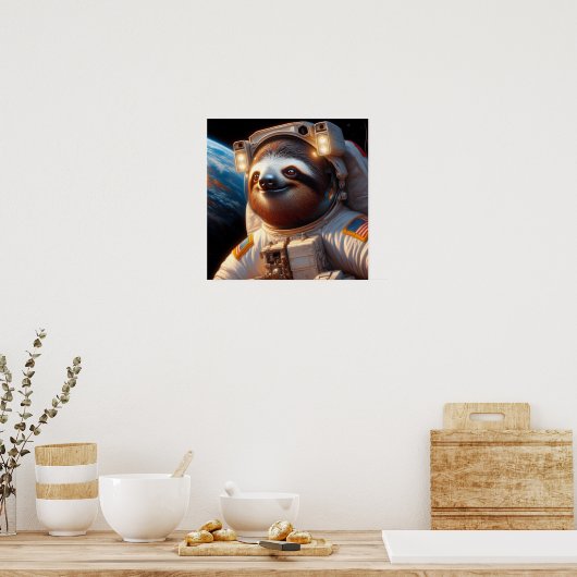 Sloth Astronaut Poster (Keuken)