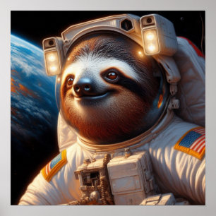 Sloth Astronaut Poster