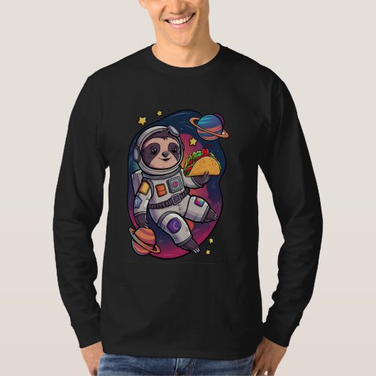 Sloth Astronaut Taco Space Adventure Funny Kawaii  T-shirt (Voorkant)