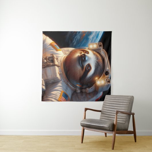Sloth Astronaut Wandkleed (In Situ (horizontaal))