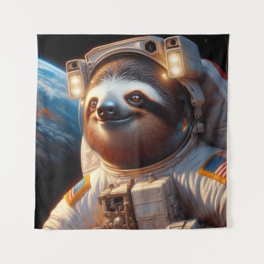 Sloth Astronaut Wandkleed (Voorkant)