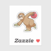Sloth at Bowling with Bowling ball Sticker (Vel)