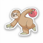 Sloth at Bowling with Bowling ball Sticker (Voorkant)