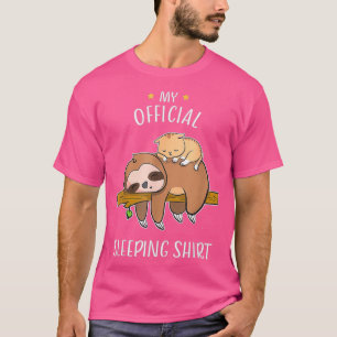 Sloth Baby Cat Sleeping Pajamas Funny T-shirt