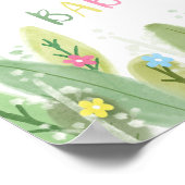 Sloth Baby Girl Shower Oerwoud Thema Welkom Poster (Hoek)