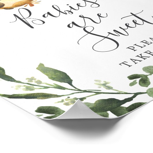 Sloth Baby Shower Babies Are Sweet Sign Poster (Hoek)