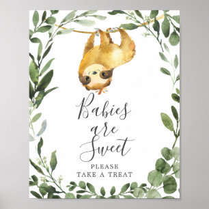 Sloth Baby Shower Babies Are Sweet Sign Poster