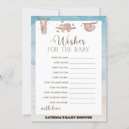 Sloth Baby shower - bewerkbare naam, 5x7 Kaart
