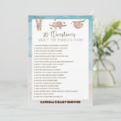 Sloth Baby shower - bewerkbare naam, 5x7 Kaart (Staand voorkant)