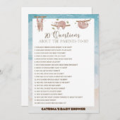 Sloth Baby shower - bewerkbare naam, 5x7 Kaart (Voorkant / Achterkant)