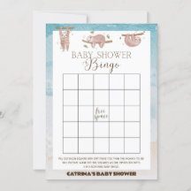 Sloth Baby shower - bewerkbare naam, 5x7