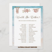 Sloth Baby shower - bewerkbare naam, 5x7 Kaart (Voorkant / Achterkant)