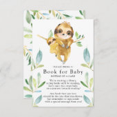 Sloth Baby shower Boek voor Baby Kaart (Voorkant / Achterkant)