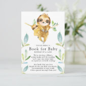 Sloth Baby shower Boek voor Baby Kaart (Staand voorkant)