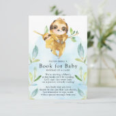 Sloth Baby shower Boek voor Baby Kaart (Staand voorkant)
