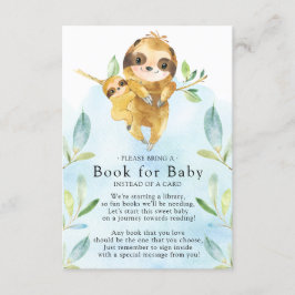 Sloth Baby shower Boek voor Baby Kaart