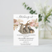 Sloth Baby shower Boho Tropische waterverf (Staand voorkant)