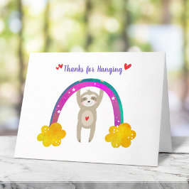 Sloth Baby shower Geslachtsneutraal Boho Rainbow S Bedankkaart