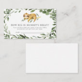 Sloth Baby shower Hoe groot is mama's buik Kaart (Voorkant / Achterkant)