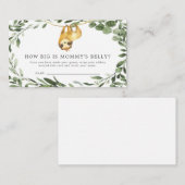 Sloth Baby shower Hoe groot is mama's buik Kaart (Voorkant / Achterkant)
