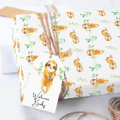 Sloth Baby shower inpakpapier