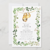 Sloth Baby Shower Invitation Kaart (Voorkant)