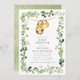 Sloth Baby Shower Invitation Kaart