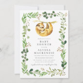 Sloth Baby Shower Invitation Kaart (Voorkant)