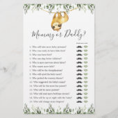 Sloth Baby shower Mama of Pappa Game (Voorkant)