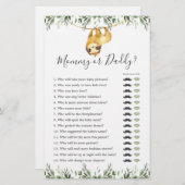 Sloth Baby shower Mama of Pappa Game (Voorkant / Achterkant)