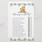Sloth Baby shower Mama of Pappa Game (Voorkant / Achterkant)