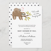 Sloth Baby shower per post Kaart (Voorkant / Achterkant)