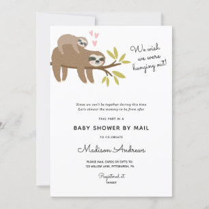 Sloth Baby shower per post Kaart