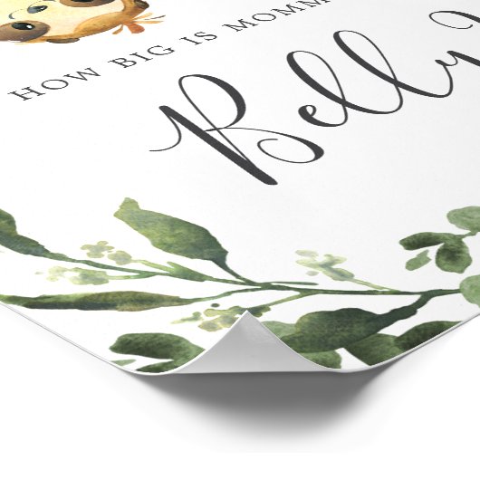 Sloth Baby shower Raad eens hoe groot is mama's bu Poster (Hoek)