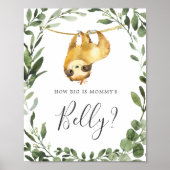 Sloth Baby shower Raad eens hoe groot is mama's bu Poster (Voorkant)