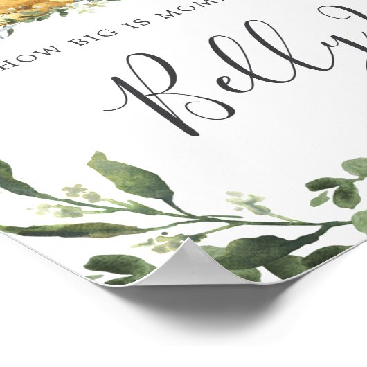 Sloth Baby shower Raad eens hoe groot is mama's bu Poster (Hoek)