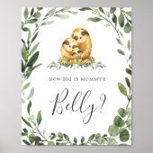 Sloth Baby shower Raad eens hoe groot is mama's bu Poster (Voorkant)