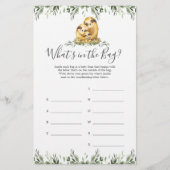 Sloth Baby shower Raad eens wat er in de tas spel (Voorkant)