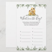 Sloth Baby shower Raad eens wat er in de tas spel (Voorkant / Achterkant)