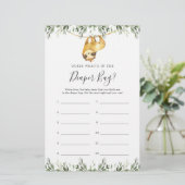 Sloth Baby shower Raad wat er in de luiertas zit (Staand voorkant)