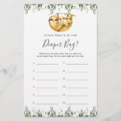 Sloth Baby shower Raad wat er in de luiertas zit (Voorkant)