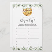 Sloth Baby shower Raad wat er in de luiertas zit (Voorkant / Achterkant)