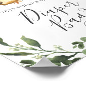 Sloth Baby shower Raad wat er in de luiertas zit Poster (Hoek)