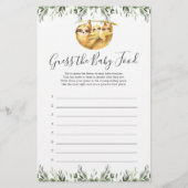 Sloth Baby shower raadt het Baby-voedselspel (Voorkant)